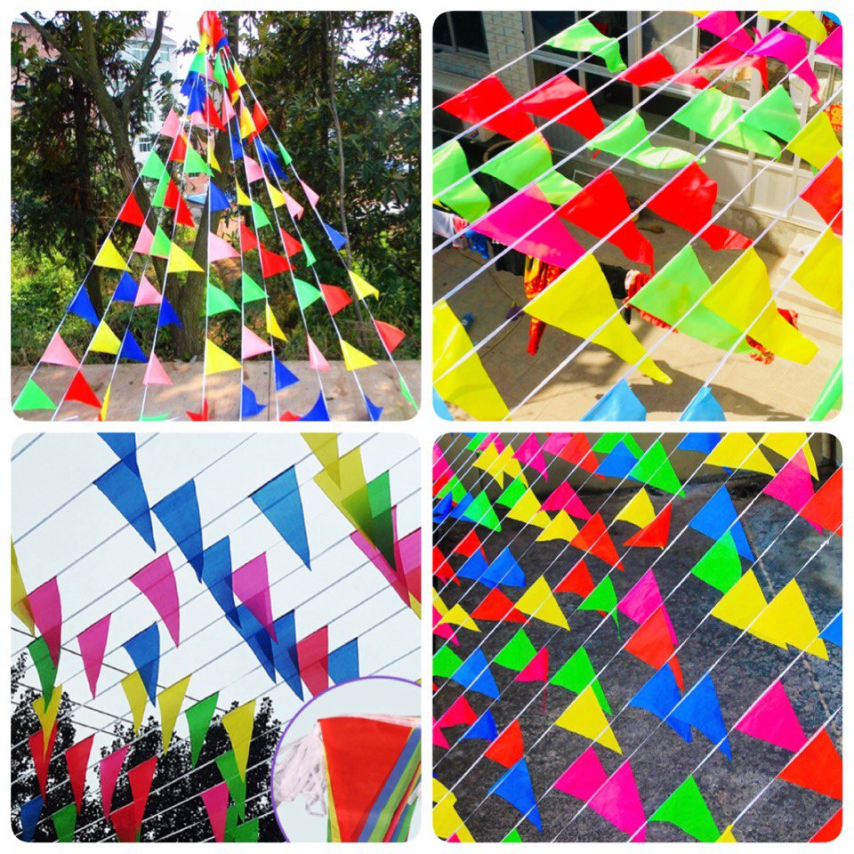 DECORATION FLAG MULTI COLOUR TRIANGLE FLAG FOR PARTY DECORATION HOME ...