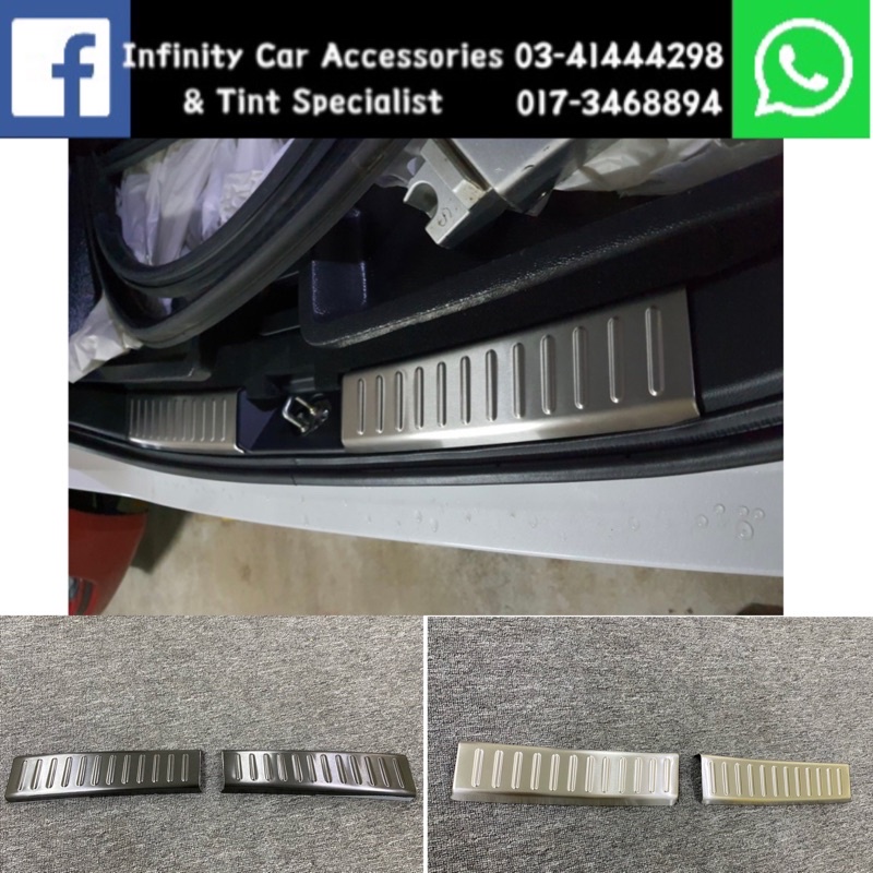 Perodua Ativa car rear bumper guard sill plate protector chrome ...