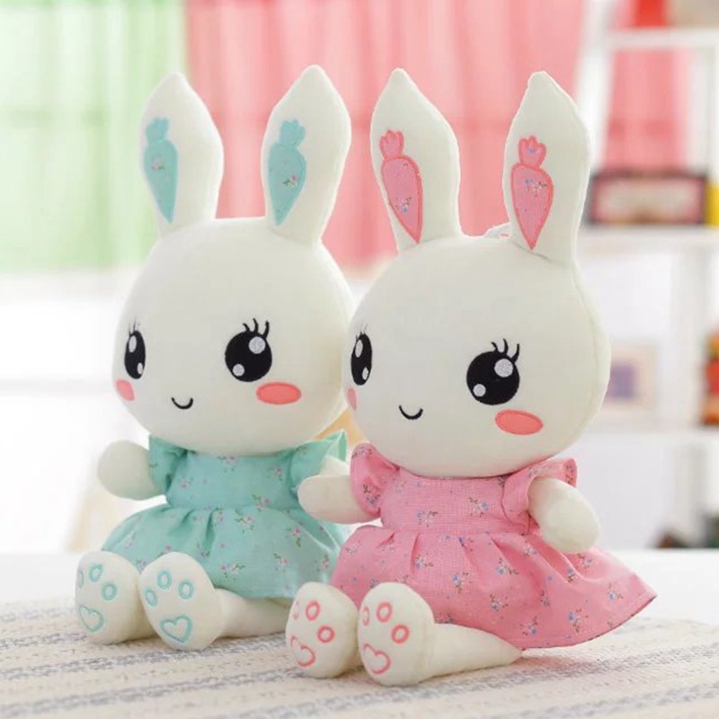 40cm Cute Wearing Dress Rabbit Plush Toys Bunny Stuffed Animal Baby Toys Doll Baby Accompany Sleep Toy Gifts For Kids