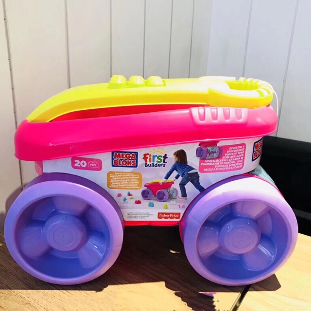 MEGA BLOKS FIRST BUILDERS CNK33 MEGA BLOCK SCOOPING WAGON PINK