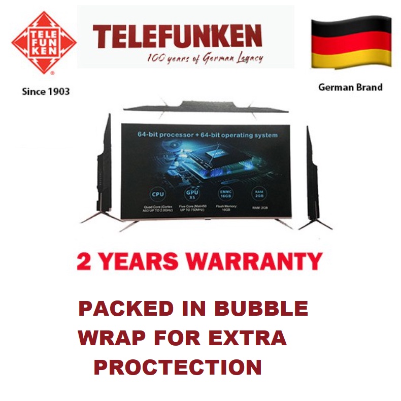 Telefunken 50" UHD 4K Smart TV TLED-5000 (German Brand) | Shopee Malaysia