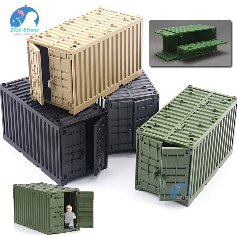 LEYU Building Blocks Military Weapon Container Cargo Box Model MOC ...