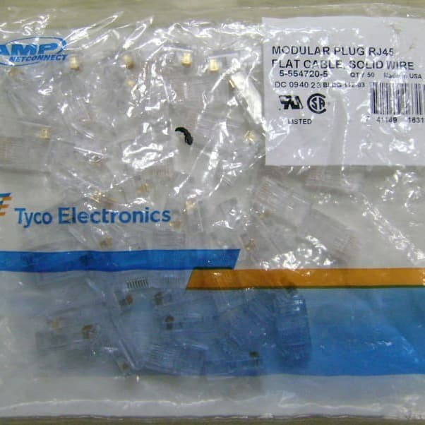 Rj45 AMP Connector / RJ 45 AMP Connector contains 50 pcs | Shopee Malaysia