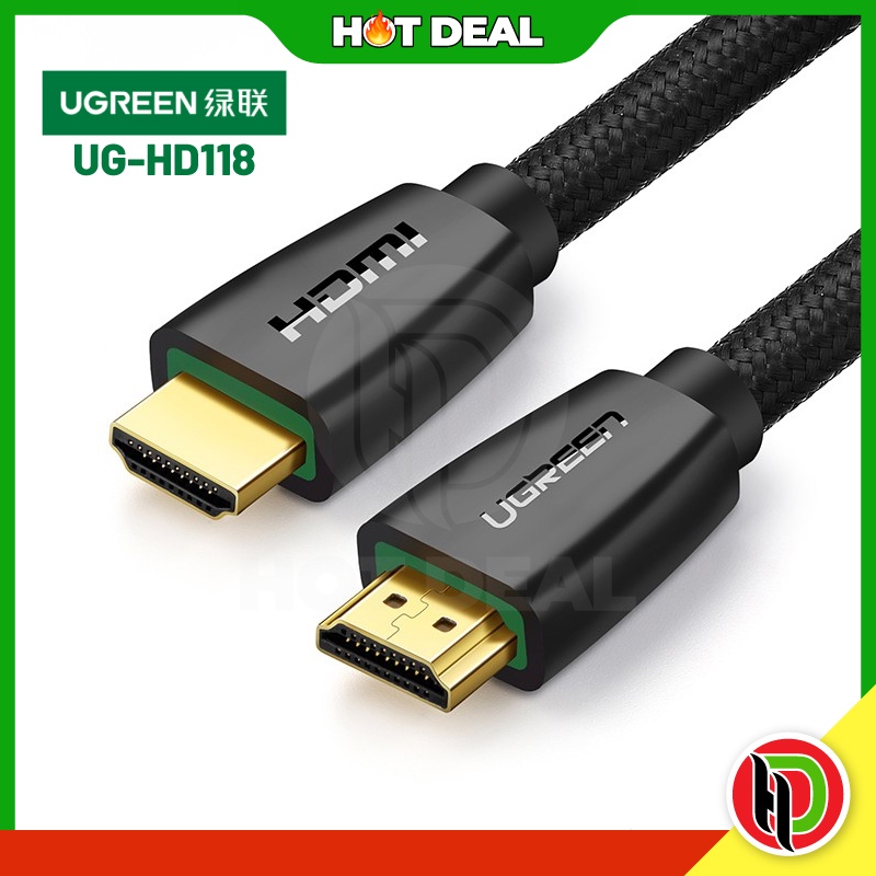 Hotdeal Ugreen UG HD118 1.5M 2M 3M High end HDMI Cable with Nylon Braid Ugreen UG HD118 40409 UG HD118 40410 Shopee Malaysia