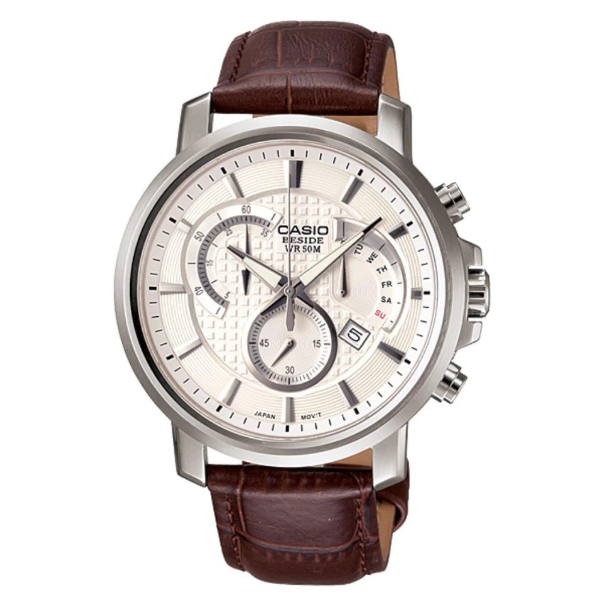 Casio Beside Men s Leather Strap Watch BEM 506