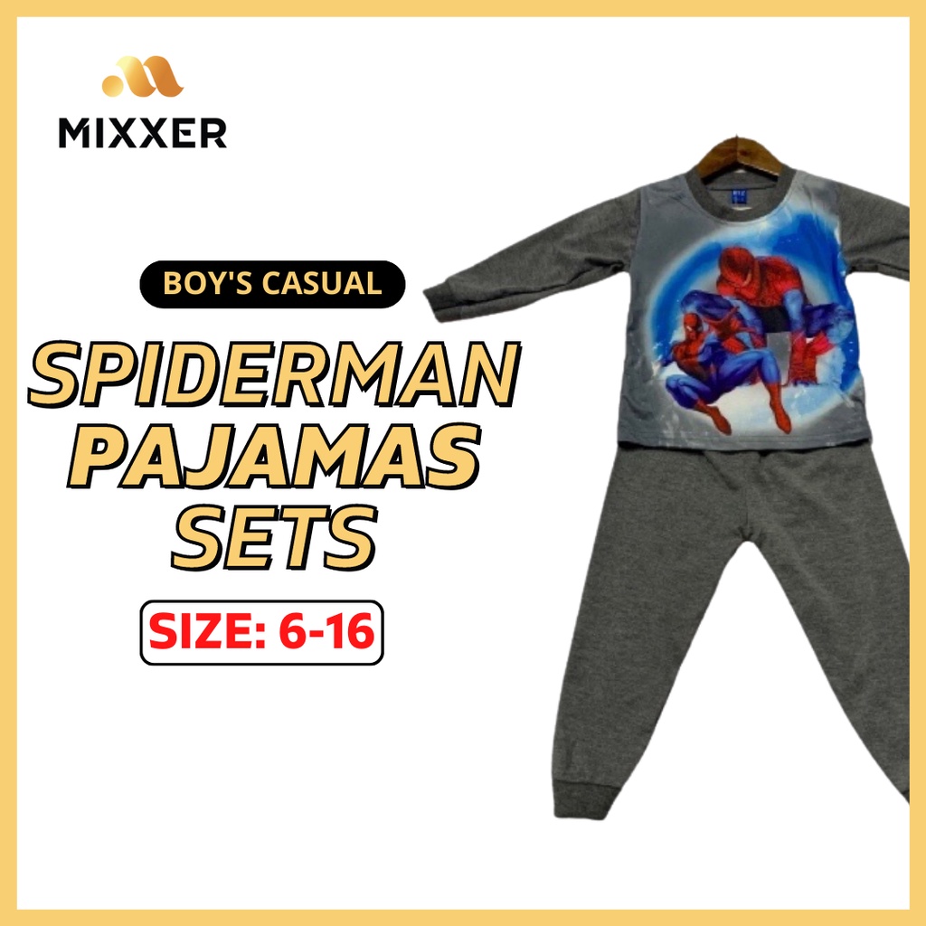 Baju Tidur SPIDERMAN Budak Size 6 16 Kids Boys Pajamas