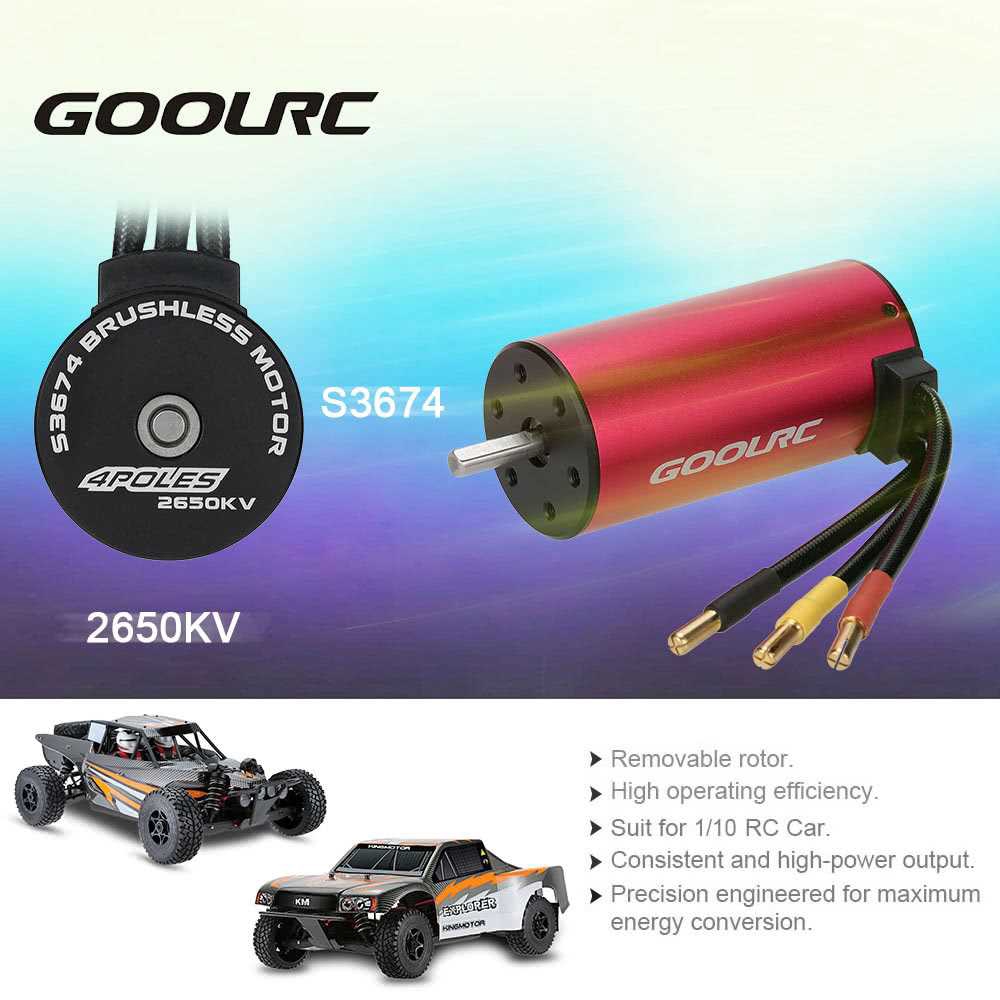 Original GoolRC S3674 2650KV 4 Poles Brushless Sensorless Motor For 1/8 ...