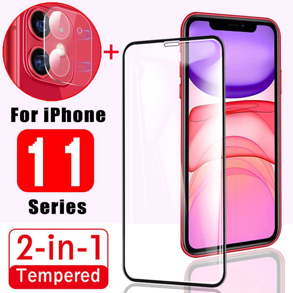 2 in1 9D Tempered Glass With Camera Lens Film Cover For iphone xs max
