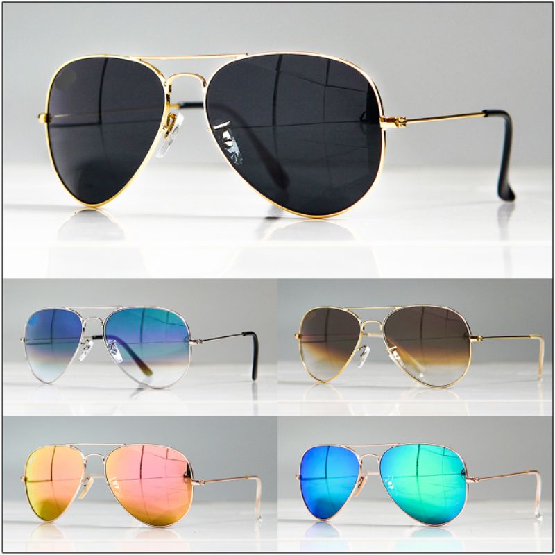 GLASS Lens ) Sunglasses for Men and Women Aviator Shape