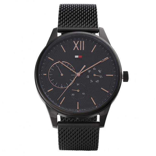 Authentic Tommy Hilfiger Men s Damon Multi Function Analog Black Dial Stainless Steel Watch 1791420 Jam Tangan Lelaki Shopee Malaysia
