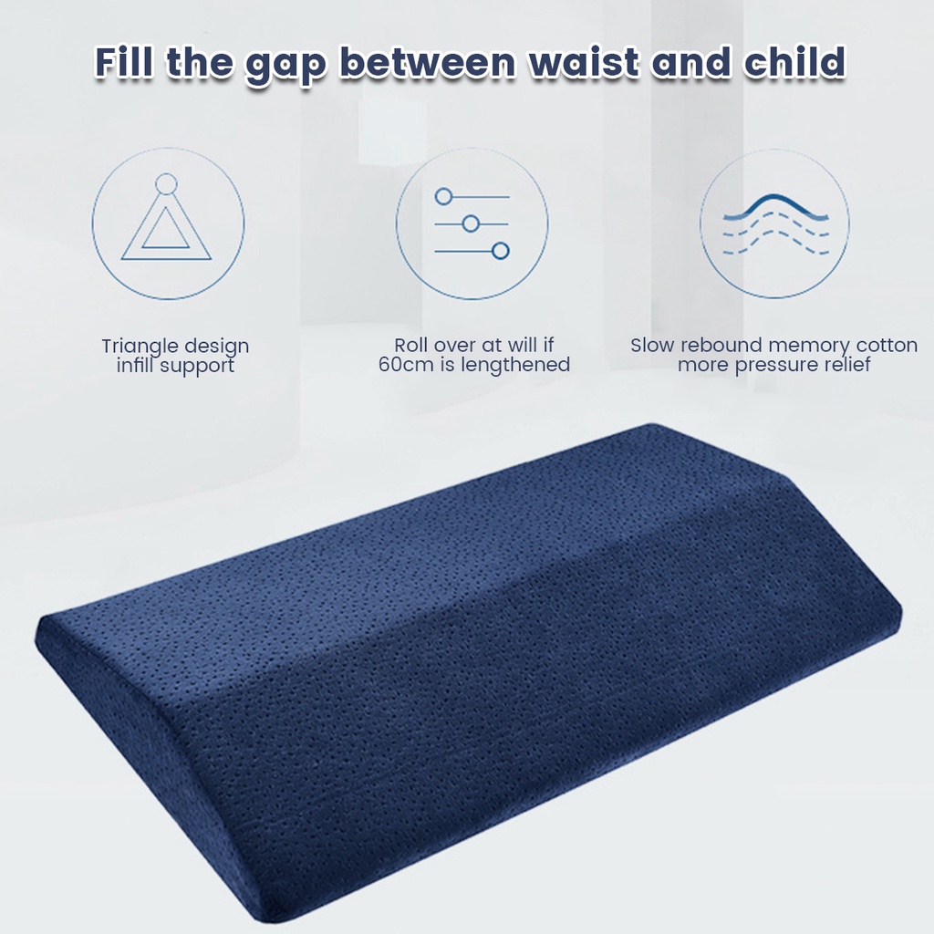 Lumbar Support Pillow Memory Foam Lengthen Back Support Pillow Sleeping Pain Relief Waist Support Cushion Shopee Malaysia