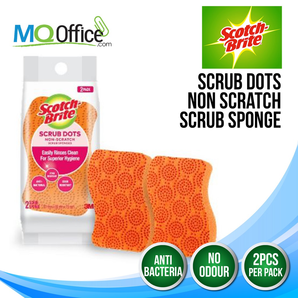 3M Scotch Brite Scrub Dots Non Scratch Scrub Sponge (1 Pc / 2 Pc Pack ...