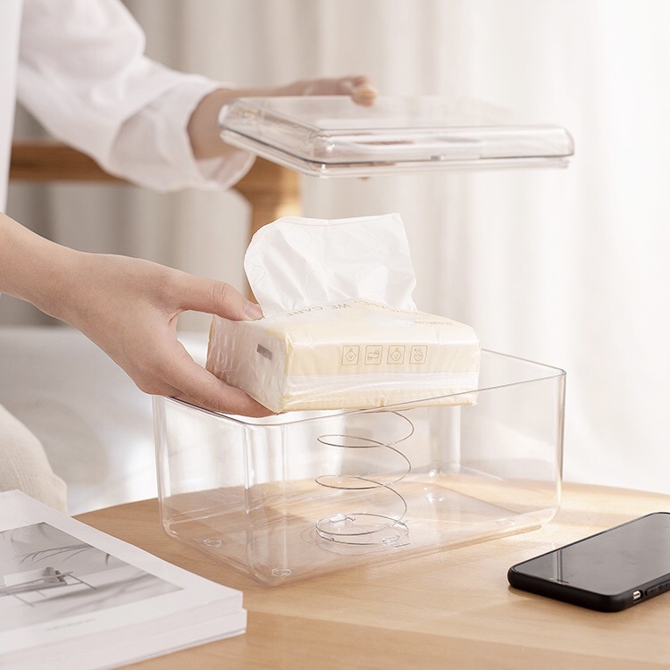 Muji Modern Style Transparent Tissue Box Napkin Tissue Holder Tissue