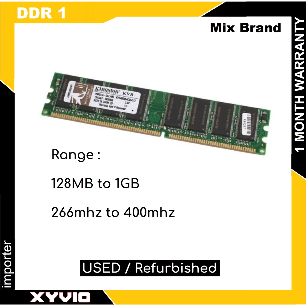 Mix Brand Used PC DDR 1 Memory - 128MB | 512MB | 1GB PC Desktop Memory ...