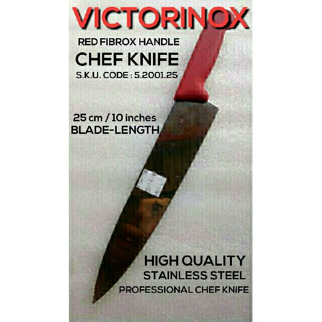 Victorinox 10 Chef Knife with Red Fibrox Handle 5.2001.25