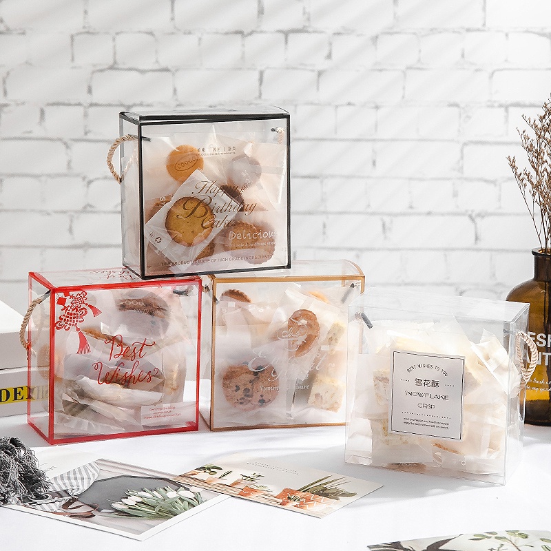 PET Transparent Gift Box Cookies Candy Pastry Box For Gift Decoration