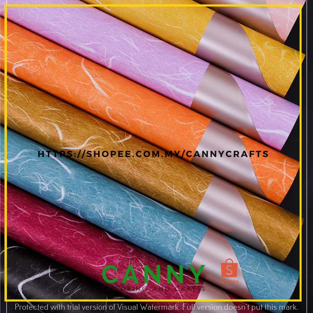 20 PCS SILK FIBRE 2 TONE BRONZE FLOWER WRAPPING PAPER / BOUQUET