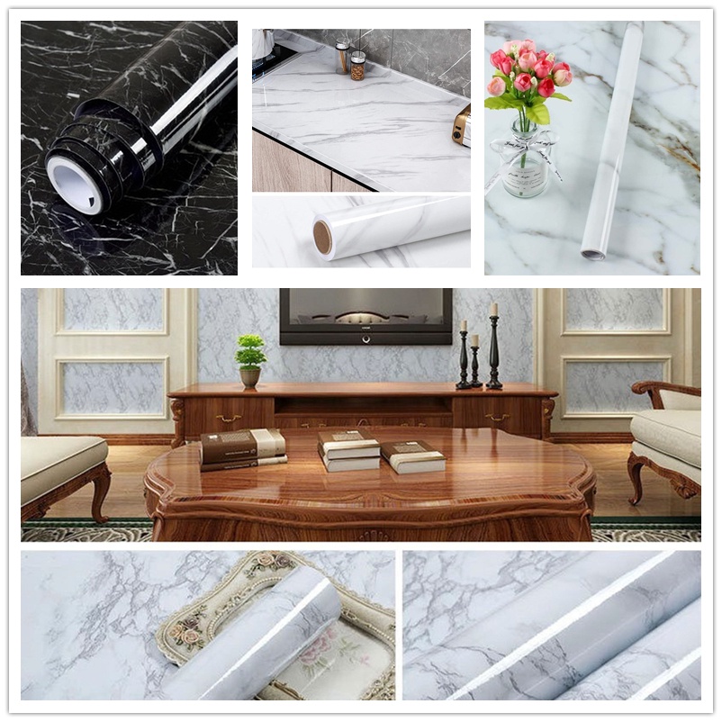 (60cm*5m) Marble Vinyl Film Wallpaper Self Adhesive Waterproof Wall ...