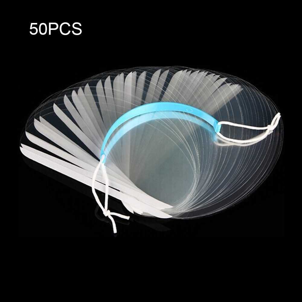 50PCS Disposable Face Shield Transparent Hairspray Shield Mask Makeup