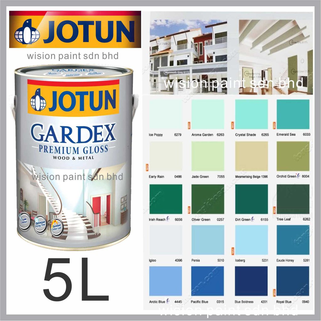 5L ( 5 LITER ) Jotun Paint Gardex Premium Gloss Wood & Metal / WPC C