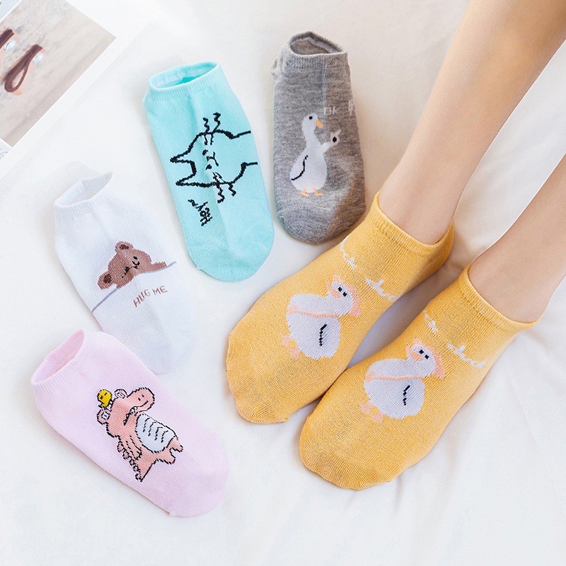 Murah💥clearance Sale 💥cute Cartoon Printed Ankle Sock Girl Fashion 