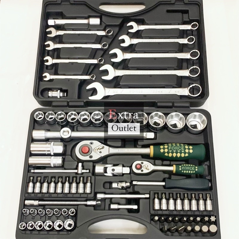 Taiwan FORCE 4821 Toolbox Set (82PCS) Socket Set Wrench Set Ratchet ...