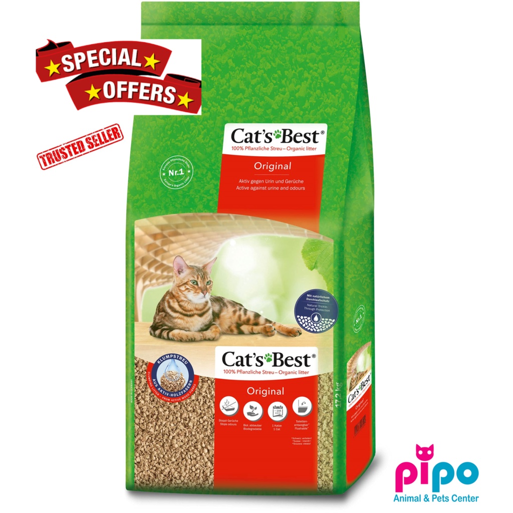 Cat's Best Oko Plus Cat Litter Organic Pine Wood Cat Litter (4.3kg