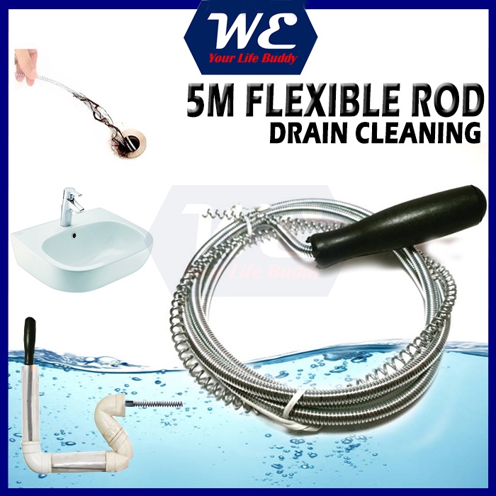 5M Drain Clog Remover Cable/ Drain Cleaner Cable /Spring Cleaner / Pencuci Sumbat (READY STOCK