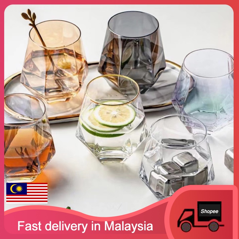 🔥Ready Stock🔥 new Phnom glass hexagonal geometric drinking glass water