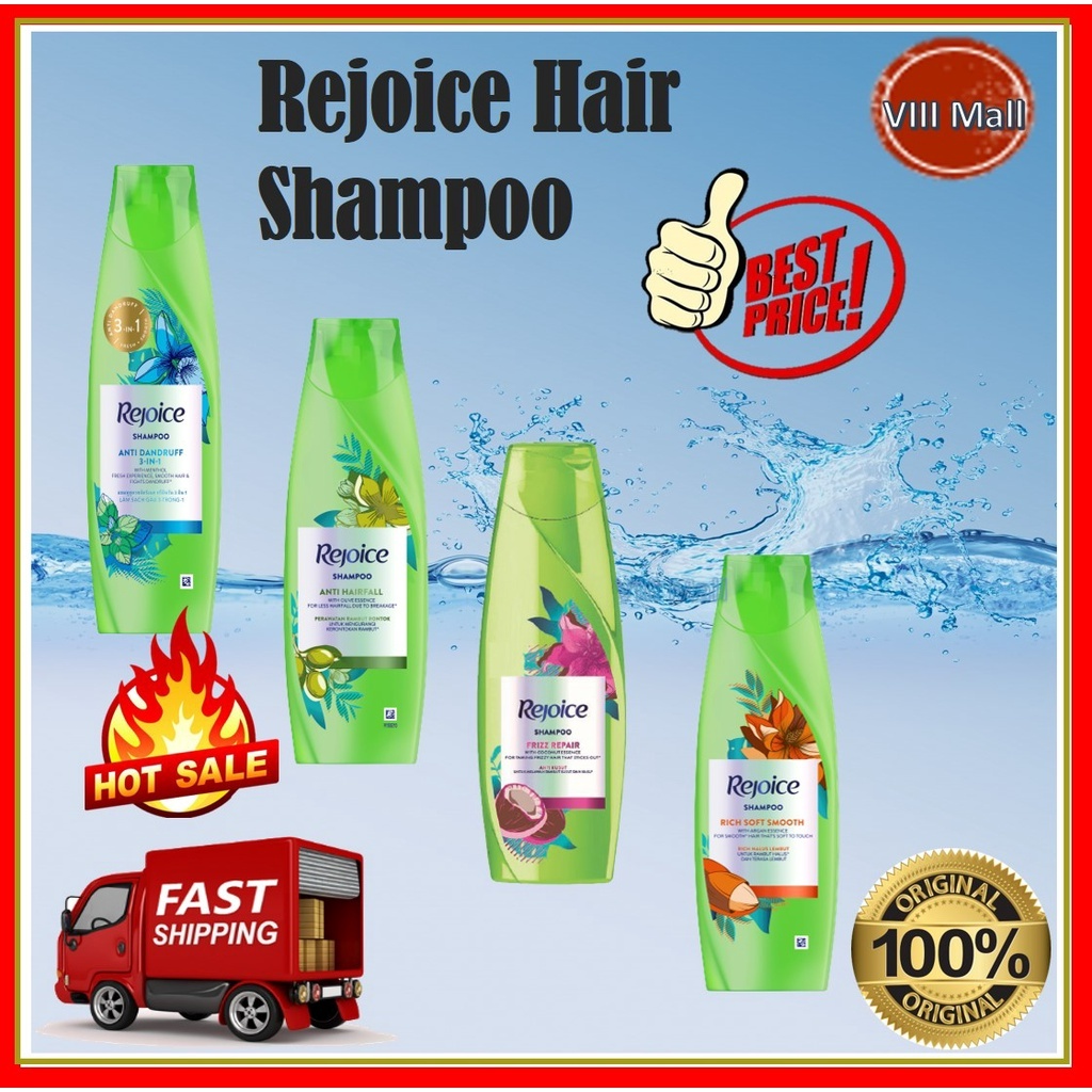 Rejoice Hair Shampoo 340ml Anti Dandruff 3in1 Moisture Smooth Perfume Fresh Rich Soft Smooth