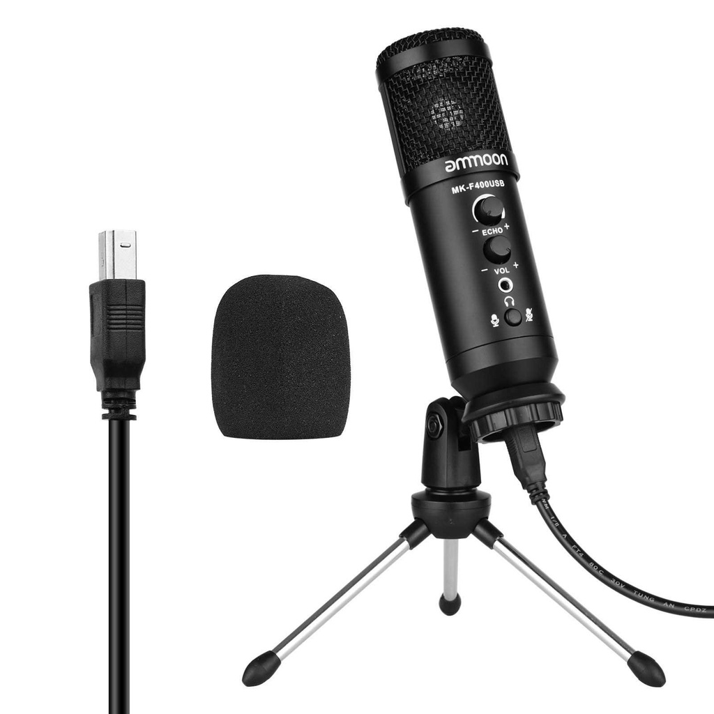 ammoon USB Condenser Microphone Computer Mic Kit with Mini Desktop