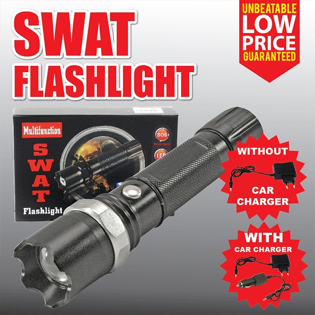 Multifunction SWAT Zoom Flashlight Torchlight LampuSuluh Rechargeable ...