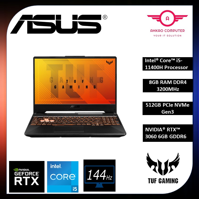 Asus Tuf F15 Fx506h Mhn224w 15 6 Fhd 144hz Gaming Laptop Black I5