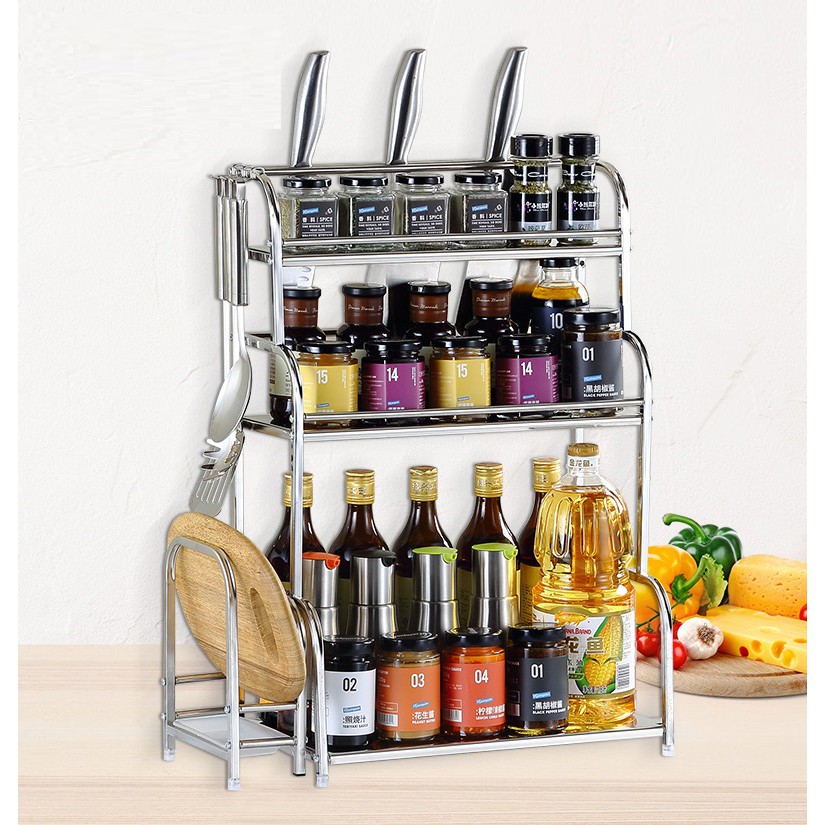 Stainless Steel Kitchen Spice Storage Seasoning Organizer Standing ...