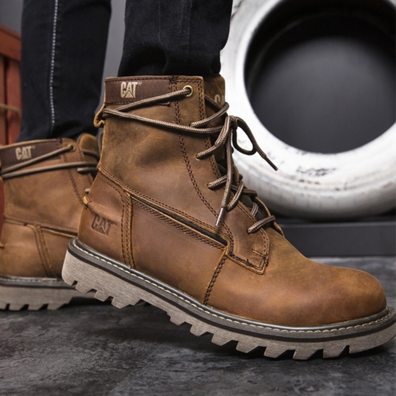 Leather caterpillar boots clearance
