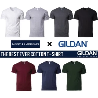 GILDAN x NORTH HARBOUR The Best Ever Round Neck Cotton T-Shirt Unisex Adult Plain Crew Neck Tee Group A NHR1100