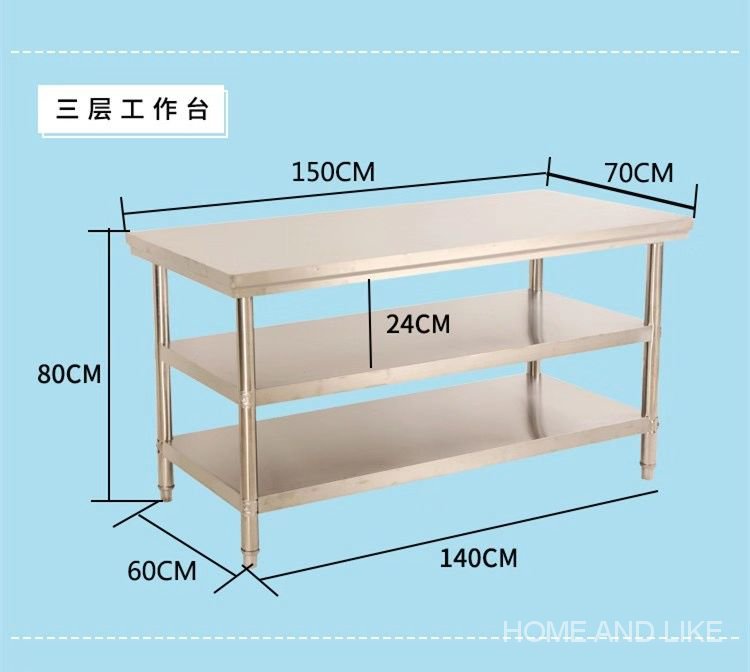 Thickened Stainless Steel Workbench Console Three-Layer Packing Table ...