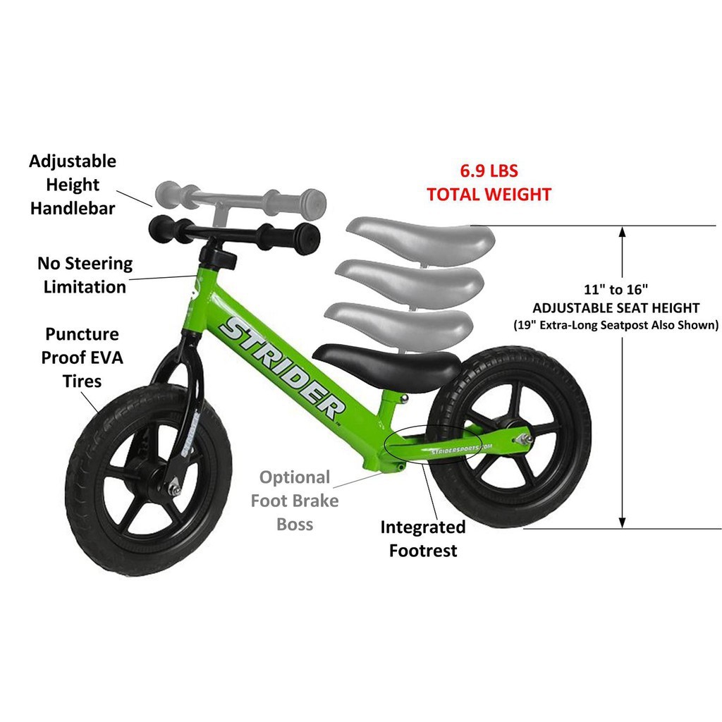 Strider bike height sale