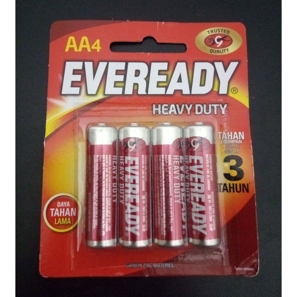 Eveready Heavy Duty Battery AA, Red AA4 1015 BP-4, Red Card / AAA ...