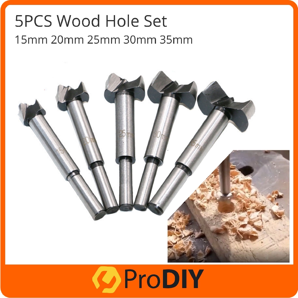 5PCS Wood Drill Bit Set Hole Saw Cutter Wood Tools with Round