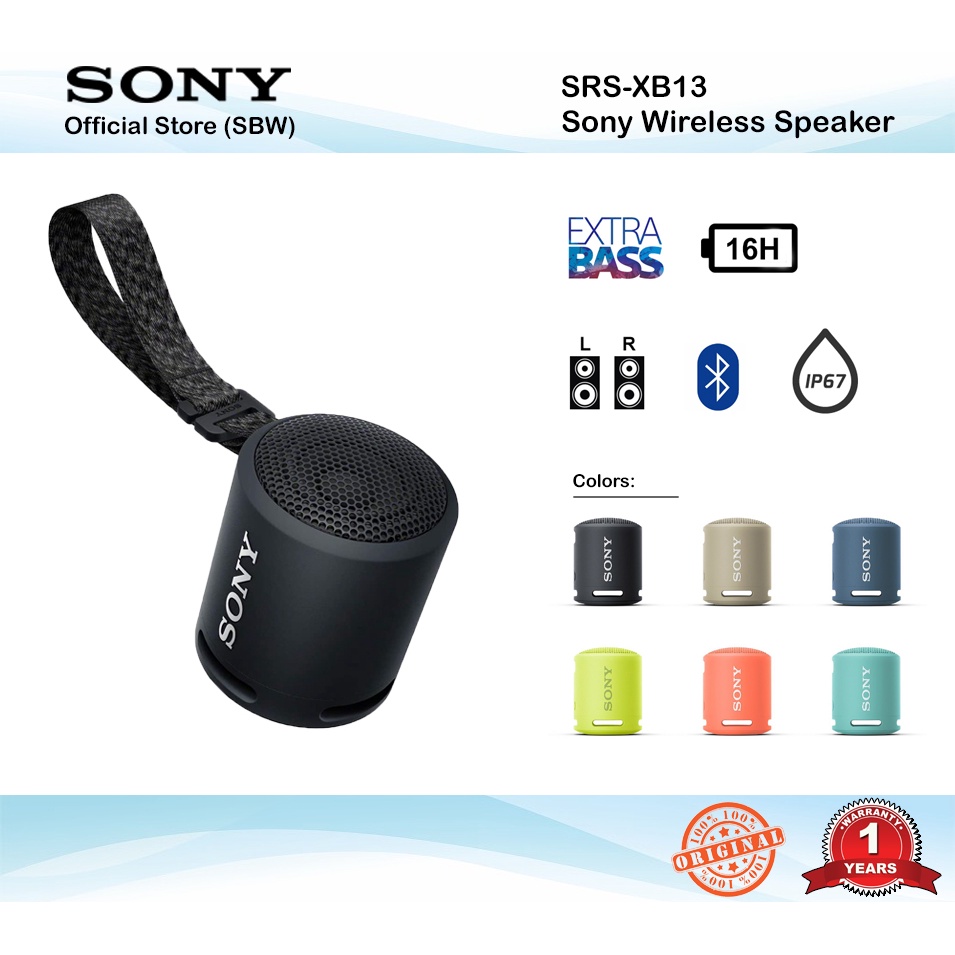 Sony SRS-XB13 Extra Bass Protable Wireless Bluetooth Speaker | Shopee ...