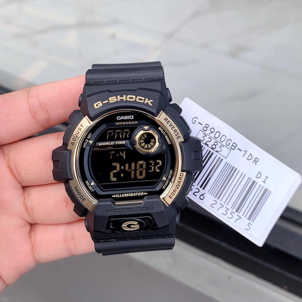 OFFICIAL WARRANTY) Casio G-Shock G-8900GB-1 Digital Black & Gold