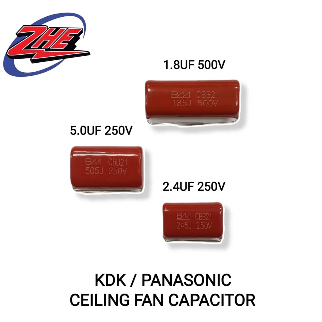 KDK PANASONIC CEILING FAN CONDENSER CAPACITOR 1.8UF 500V 2.4UF 250V 5