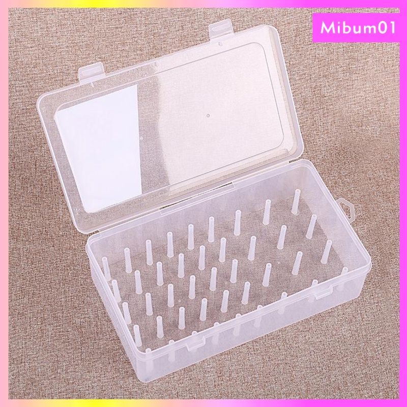 [mibumadTW] 42 Rack Sewing Thread Rack Thread Box with Lid, Clear ...