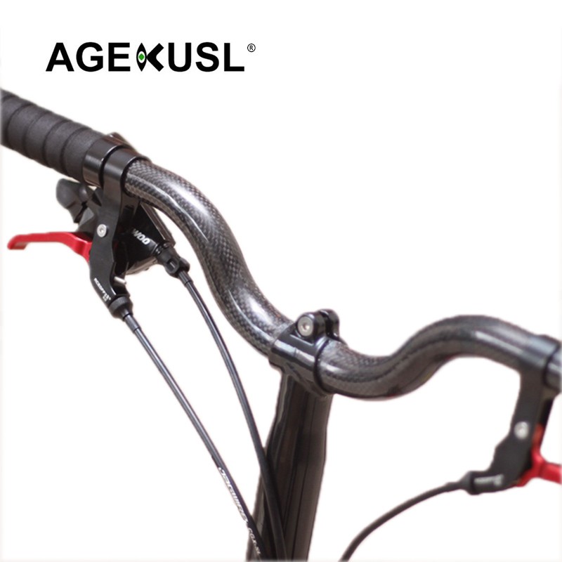 AGEKUSL Bike Handlebar Carbon Fiber Riser Bar M Bars 25.4mm For ...