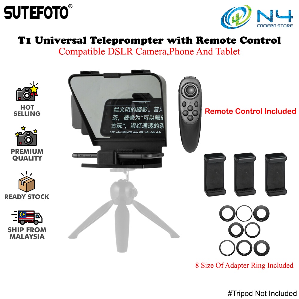 Foto Universal Teleprompter Portable Prompter with BT Remote Control ...
