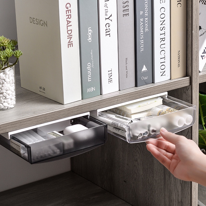 Laci Meja DIY Under Desk Drawer Storage Hidden Storage Desktop Drawers