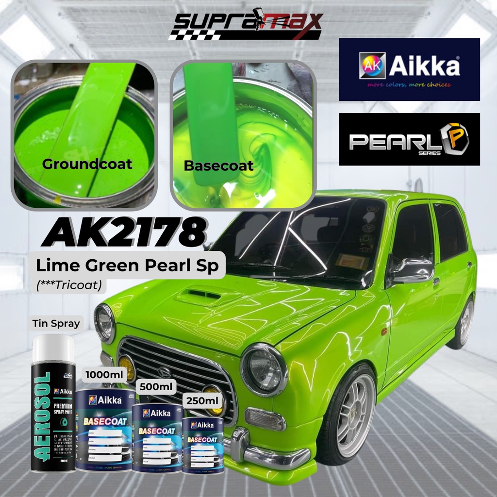 AIKKA Pearl Series Lime Green Pearl AK2178 Special Effect Car Paint/ Cat Kereta Motor Shopee