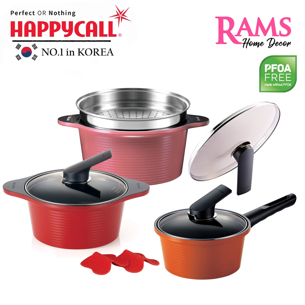 Happycall High Pure Ceramic Non Stick Die Cast Alumite Cookware Set (4 ...