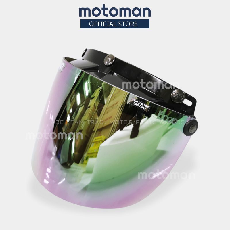 Original Bikko Visor 3 Button Cap Visor Iridium Visor Silver Chrome